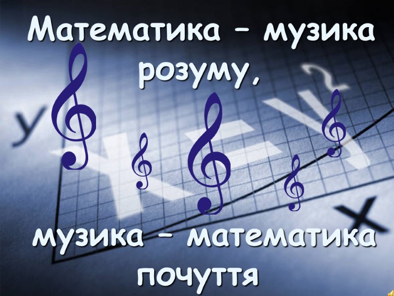 музика – математика почуття Математика – музика розуму,